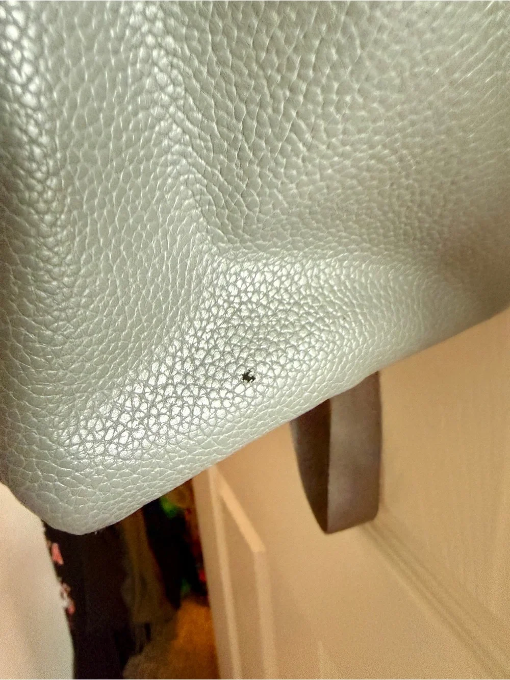 Freshly Picked Grey Leather Boxy diaper Bag Backpack